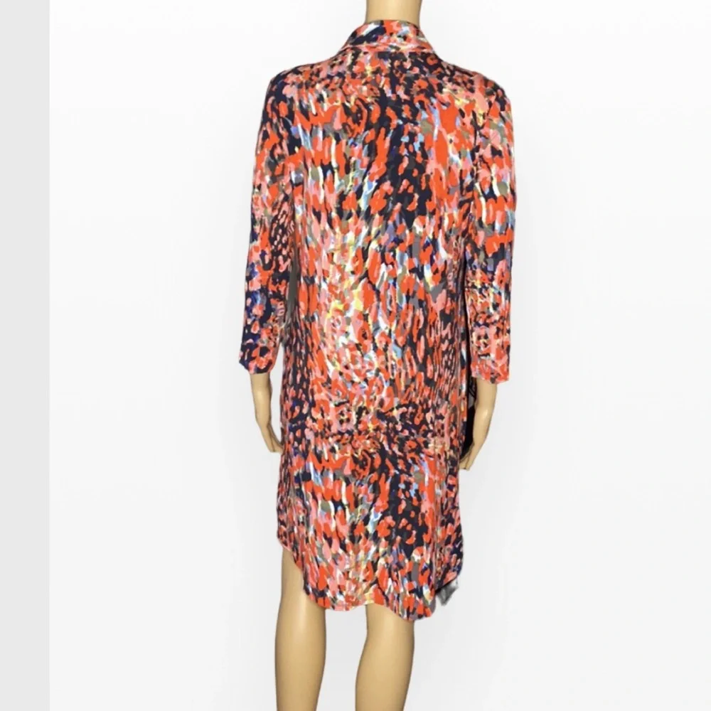 CAbi Abstract Watercolor Jersey Shirt Dress Size S”